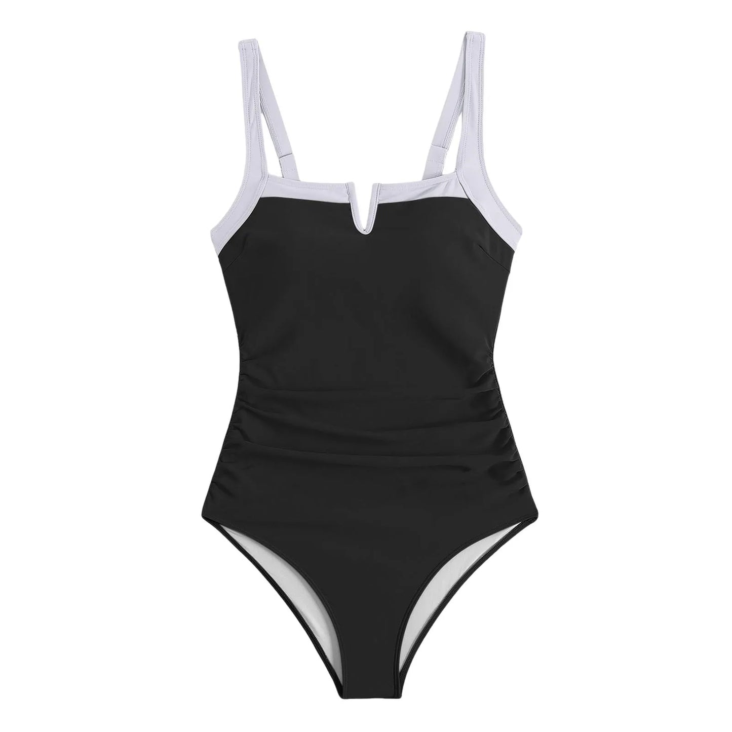 2025 Black One-Piece Swimsuit – Padded Push-Up High Waist Monokini for Women