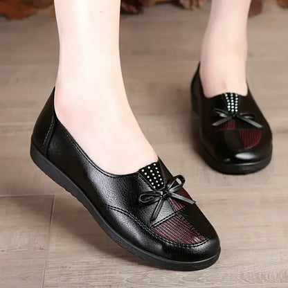 Spring Fashion Classic Casual Leather Women Flat Shoes