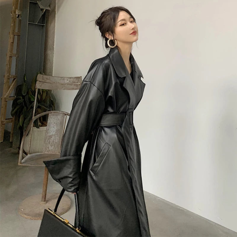 Long Oversized Leather Coats