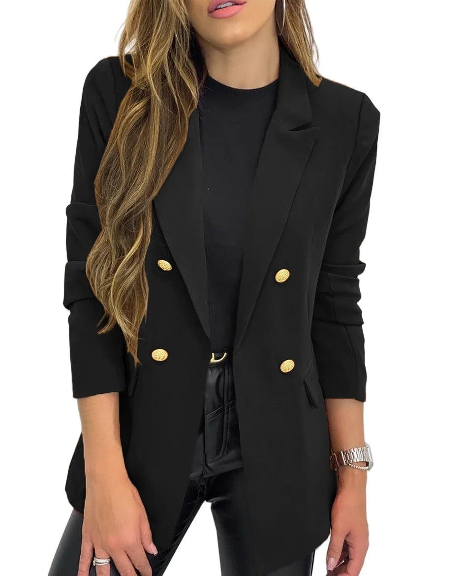 Casual Loose Blazers for Women 2025 – Fashionable Long Sleeve Outerwear, Spring & Autumn Blazer Coats for Women