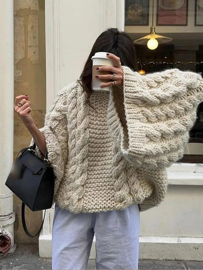 Super Oversized Autumn Winter Crochet Knitted Sweater