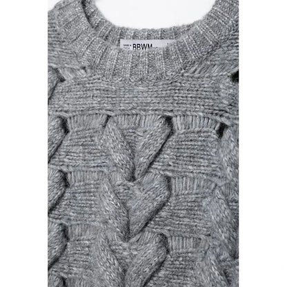 Vintage Elegant Style Knitted Grey Sweaters For Women