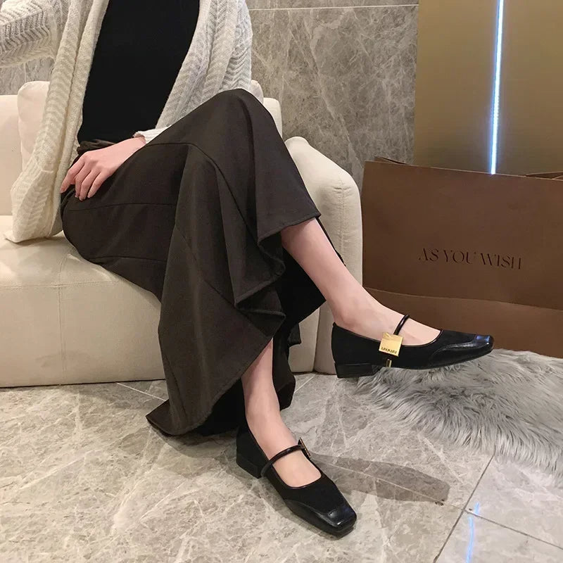 2025 Autumn Fashion Women's Flats – Square Toe Leopard Print Casual Mary Jane Shoes