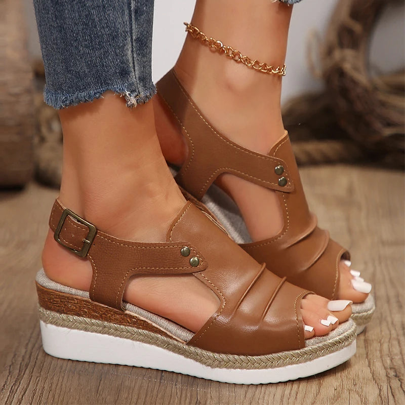 Women's Peep Toe Heeled Sandals – 2025 Summer Wedges & Platform Shoes | Stylish Footwear for Women