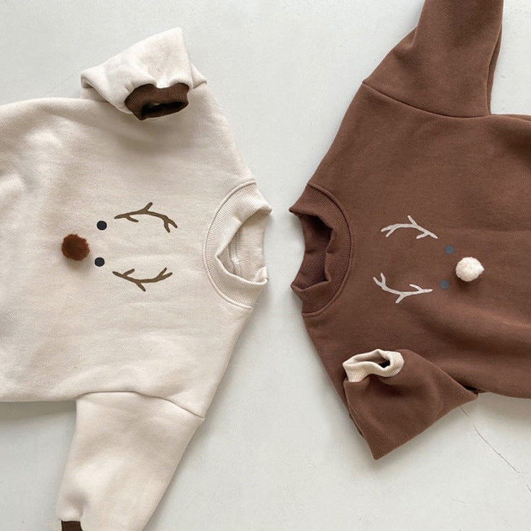 Korean Style Baby Cotton Coverall – Thick & Cozy Pullover