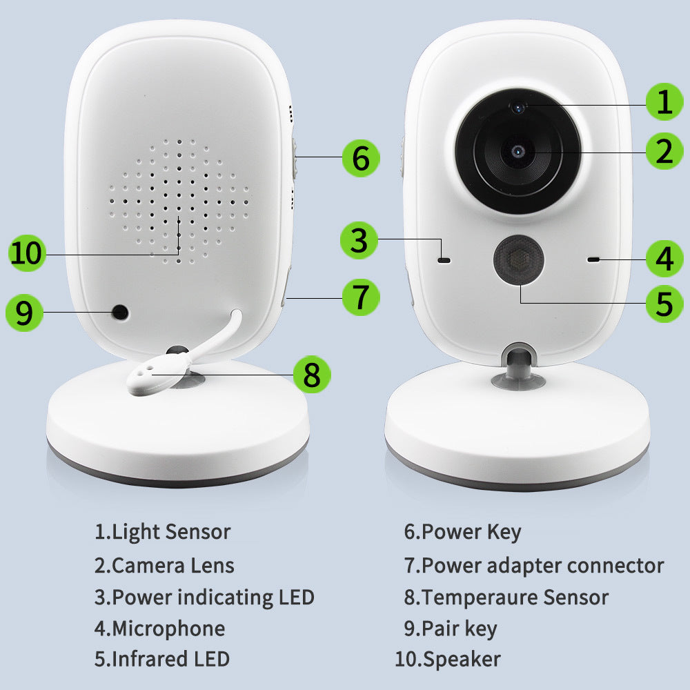 Portable Baby Monitor with Night Vision – LCD Screen & Two-Way Audio for Infants