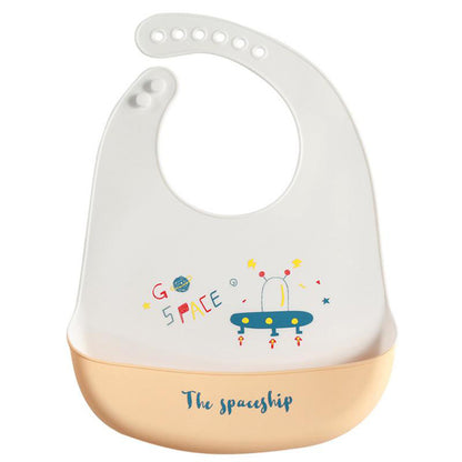 Waterproof Silicone Baby Bib with 3D Food Catcher Pocket – Mess-Free Feeding