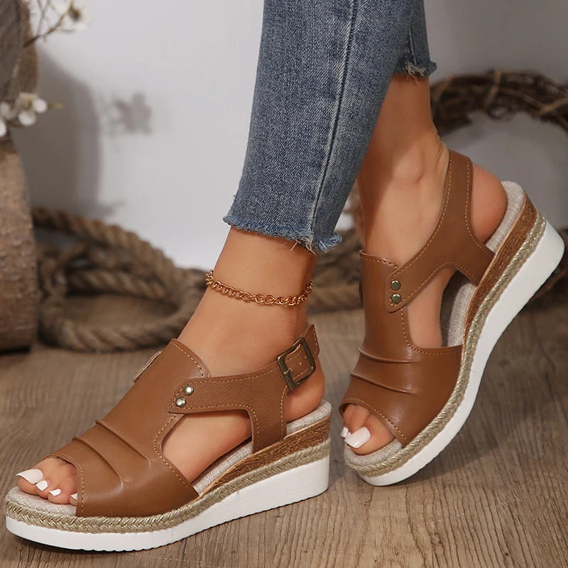 Women's Peep Toe Heeled Sandals – 2025 Summer Wedges & Platform Shoes | Stylish Footwear for Women