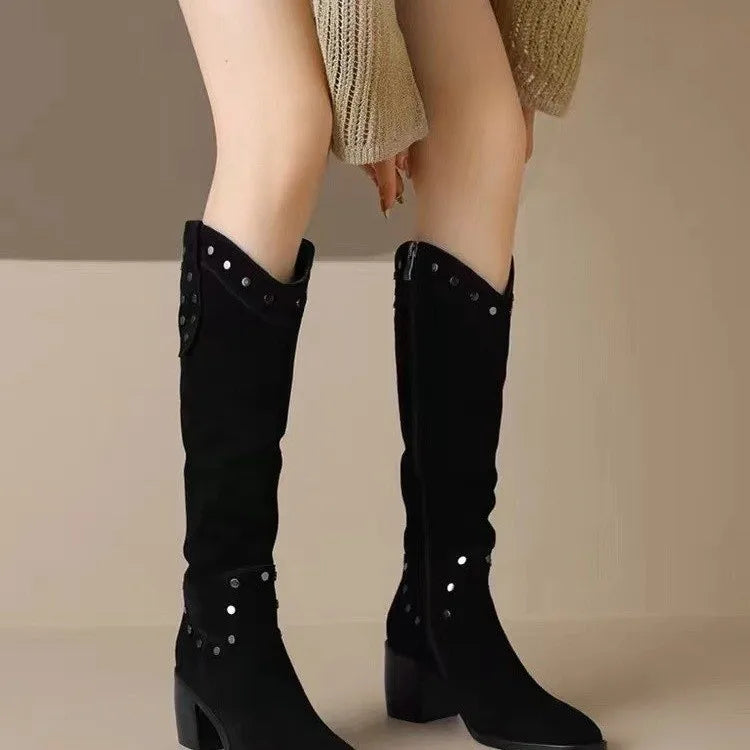 Retro Fashion Style Knee High Women Long Boots