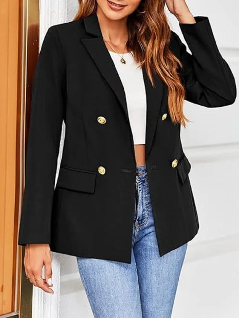 Women's Classic Buttons Slim Fitting Blazer Jackets