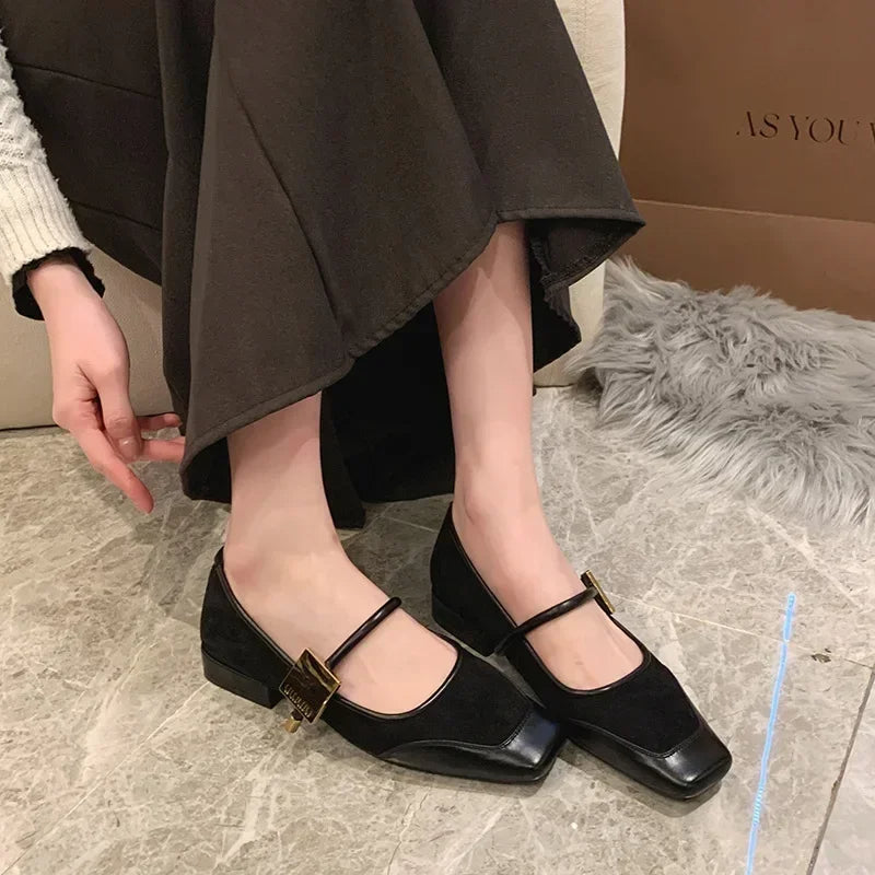 2025 Autumn Fashion Women's Flats – Square Toe Leopard Print Casual Mary Jane Shoes