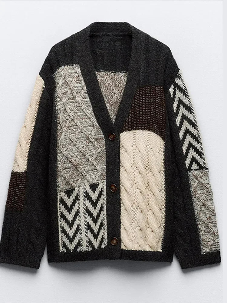 Black White Knit Cardigans