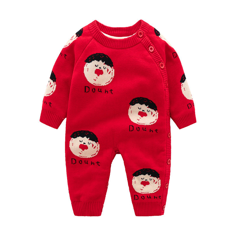 Christmas-Themed Cotton Baby Onesie – Adorable Korean Style for Holiday Cheer