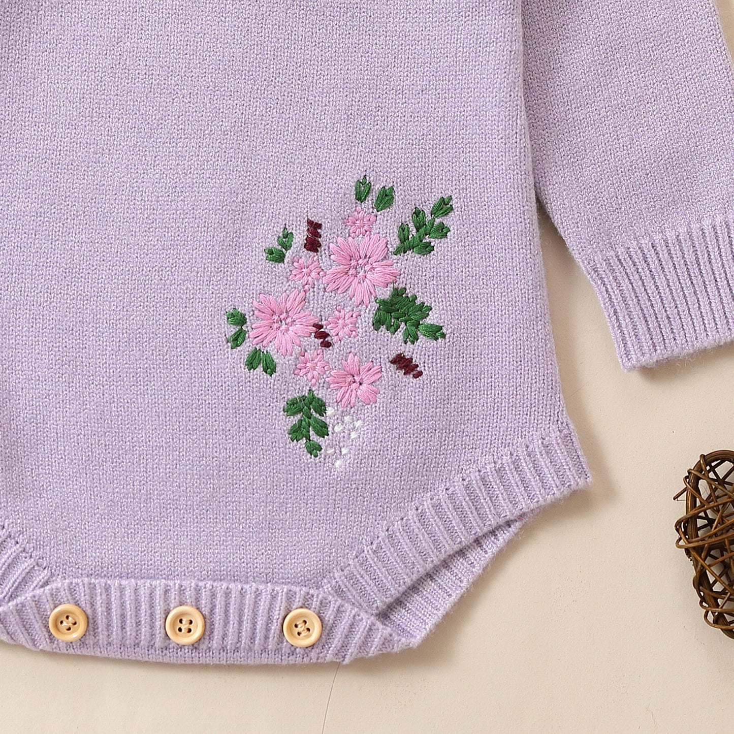 Lavender Purple Long Sleeve Baby Jumpsuit – Soft & Stylish Everyday Comfort