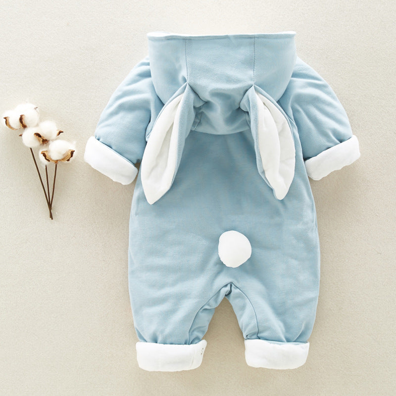 Baby Cartoon Hooded Romper – Cozy, Adorable & Perfect for Cold Days