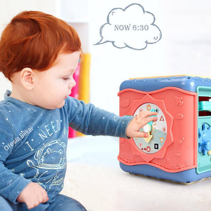 Montessori 6-Sided Activity Cube – Shape, Beads & Math Fun!