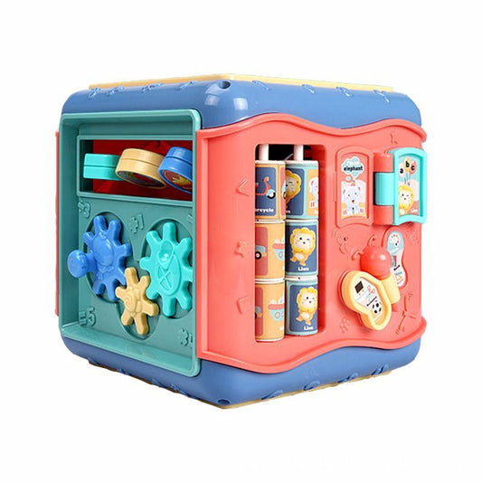Montessori 6-Sided Activity Cube – Shape, Beads & Math Fun!
