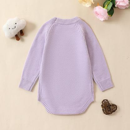 Lavender Purple Long Sleeve Baby Jumpsuit – Soft & Stylish Everyday Comfort