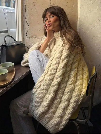 Super Oversized Autumn Winter Crochet Knitted Sweater