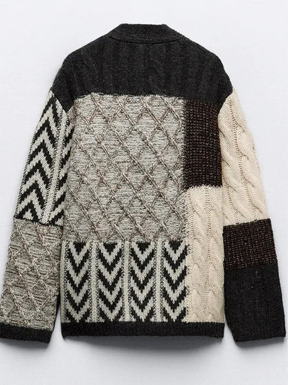 Black White Knit Cardigans