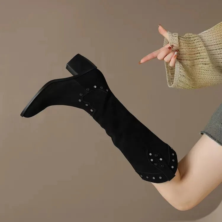 Retro Fashion Style Knee High Women Long Boots