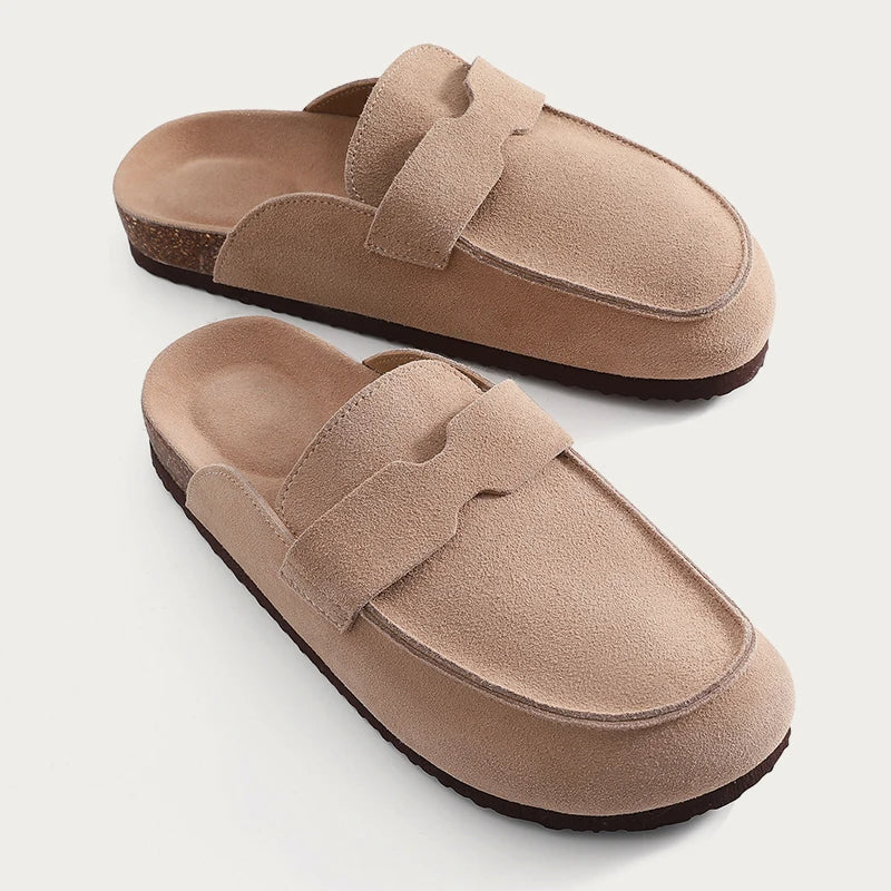 New Suede Clogs & Slippers – Soft Summer Cork Mules for Men & Women | Non-Slip Outdoor Beach & Home Shoes