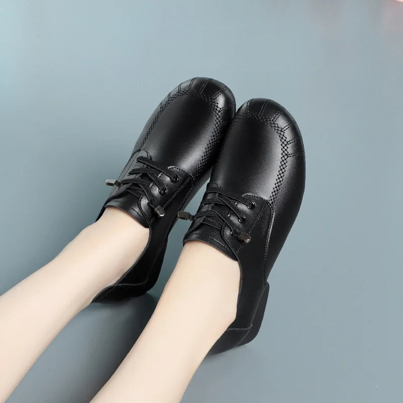 Spring Autumn Fashion Casual Breathable Thick Sole Flat Shoes