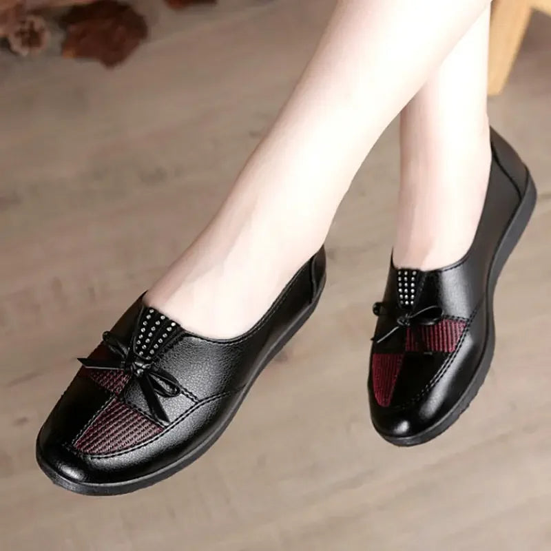 Spring Fashion Classic Casual Leather Women Flat Shoes