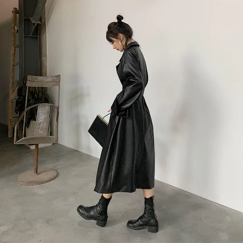 Long Oversized Leather Coats