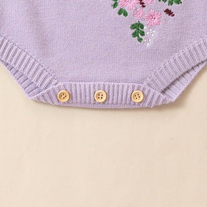 Lavender Purple Long Sleeve Baby Jumpsuit – Soft & Stylish Everyday Comfort