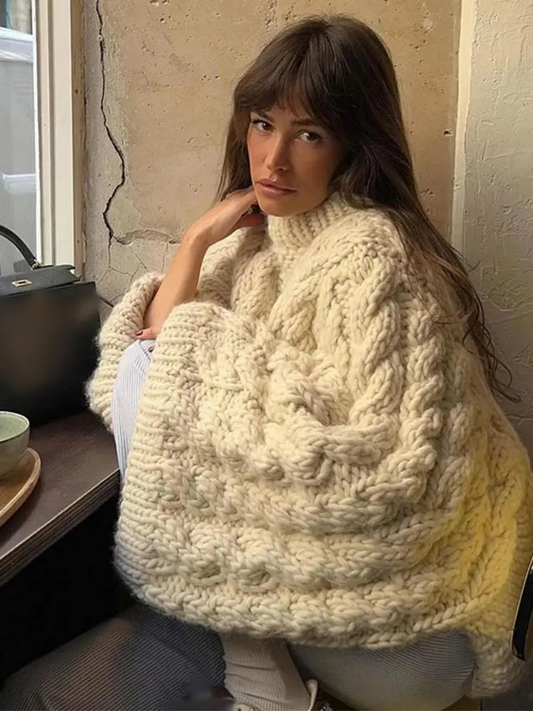 Super Oversized Autumn Winter Crochet Knitted Sweater