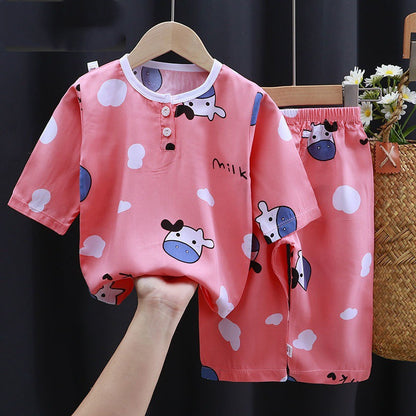 Colorful Cartoon Kids Pajamas Set – Comfortable & Soft Polyvinyl Fiber