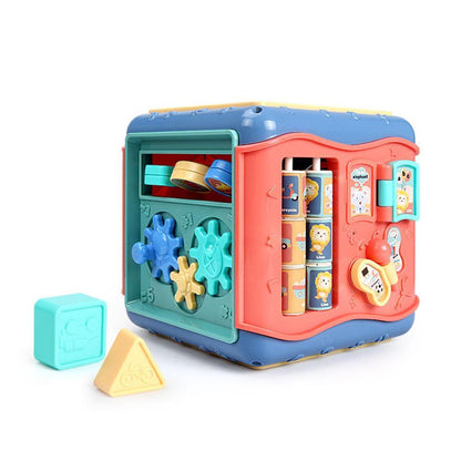 Montessori 6-Sided Activity Cube – Shape, Beads & Math Fun!