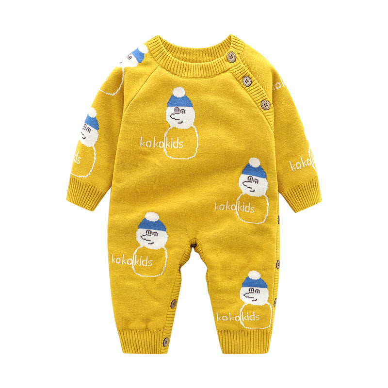Christmas-Themed Cotton Baby Onesie – Adorable Korean Style for Holiday Cheer