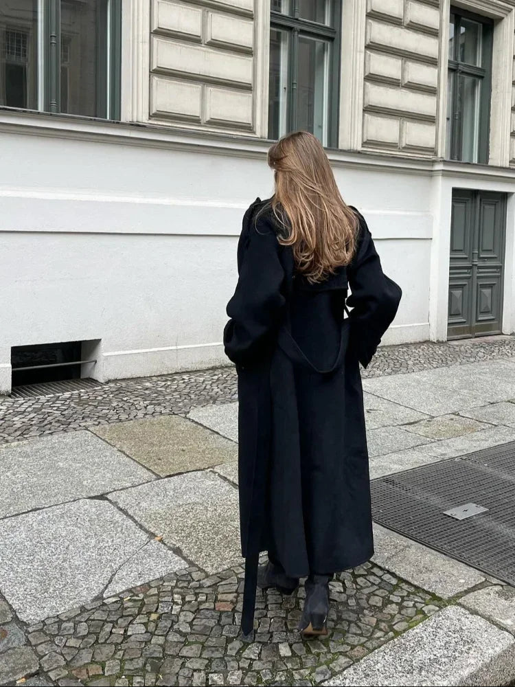 Black Woolen Long Coats