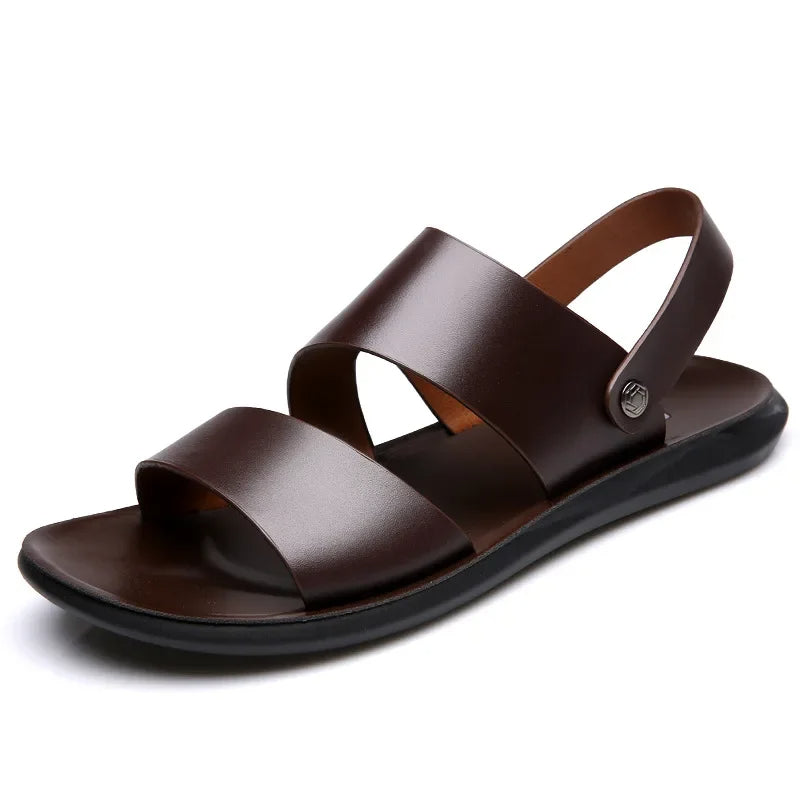 Men's Leather Sandals – Luxury Brand New Fashion Summer Shoes | Vintage Non-Slip Beach Flats for Men