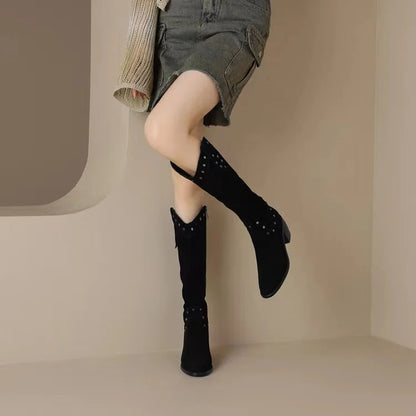 Retro Fashion Style Knee High Women Long Boots