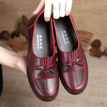 Spring Fashion Classic Casual Leather Women Flat Shoes