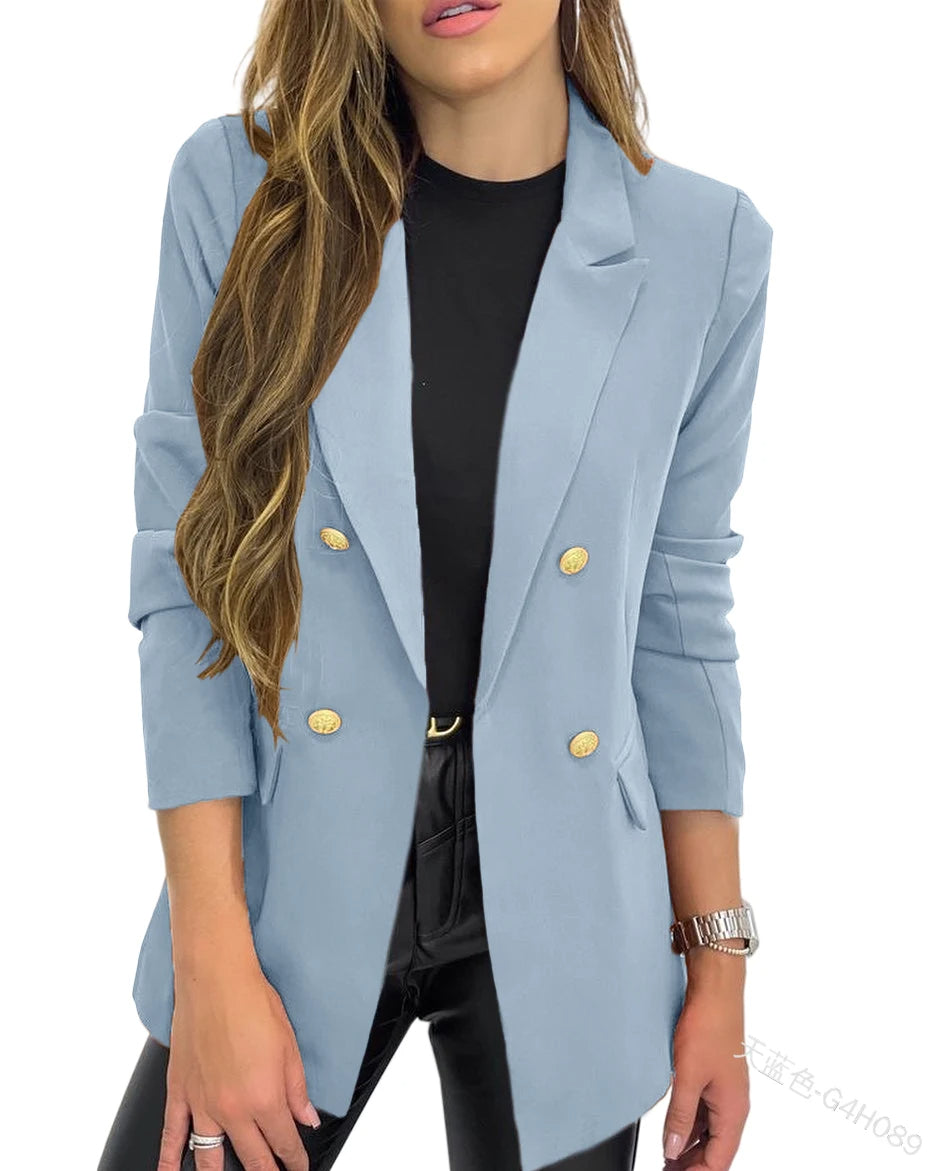 Casual Loose Blazers for Women 2025 – Fashionable Long Sleeve Outerwear, Spring & Autumn Blazer Coats for Women