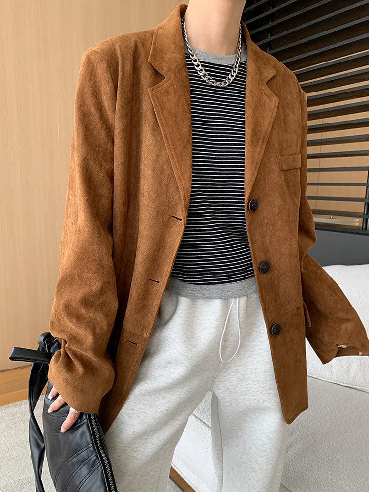 Women's Faux Suede Jacket – Loose Silhouette, Warm Thick Coat, High-Quality Autumn & Winter Fashion Outerwear 2025