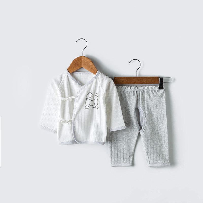 Blue Jacquard Striped Cotton Casual Set – Perfect For All Seasons