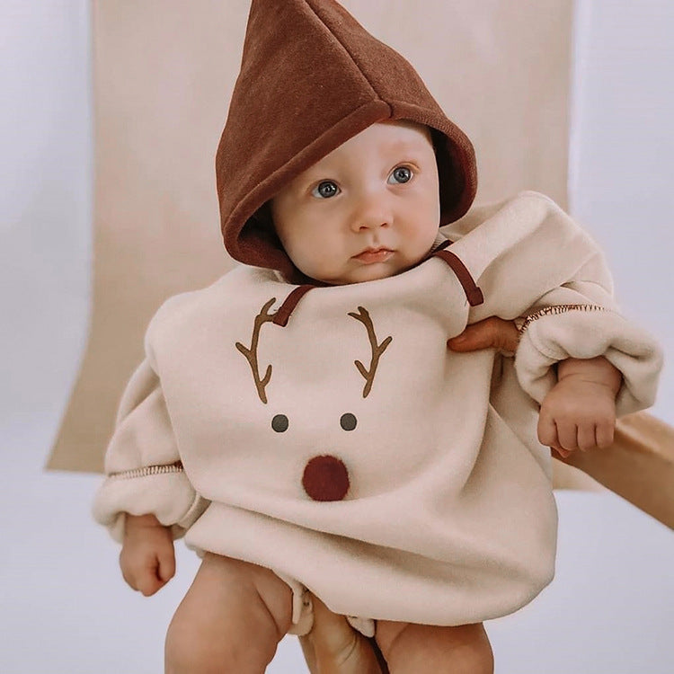 Korean Style Baby Cotton Coverall – Thick & Cozy Pullover