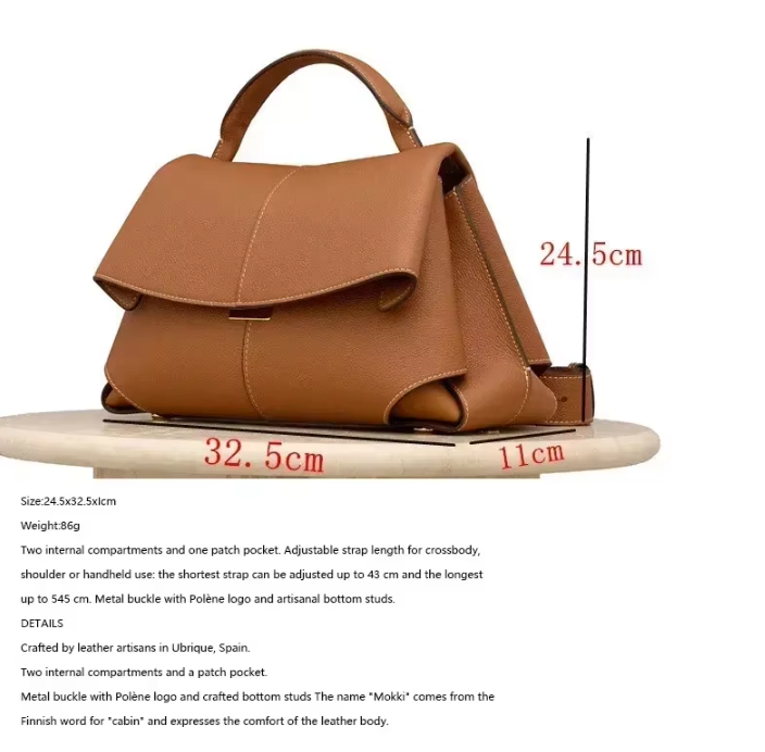 French Women Fashion Genuine Leather Handbags