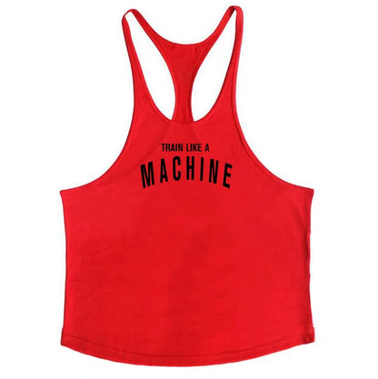 Train Like A MACHINE Printed Y Back Mens Tank Tops