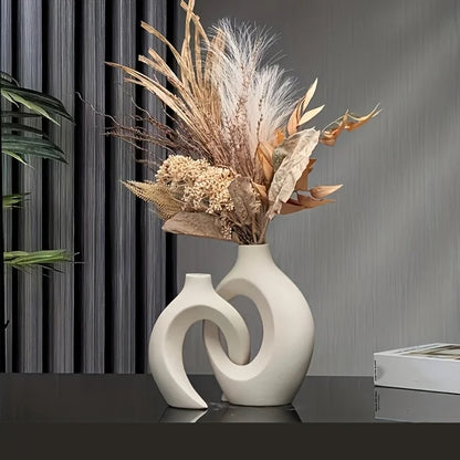 Nordic Elegance Ceramic Vase Duo