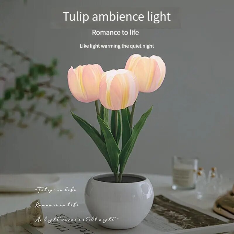 Romantic Ambiance: LED Tulip Night Light