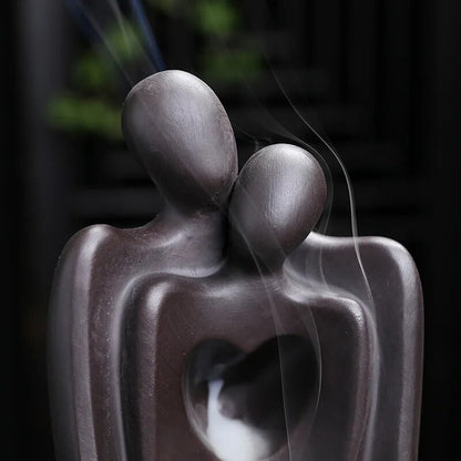 Ceramic Lover Couple Backflow Incense Burner