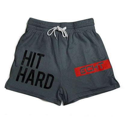 HIT HARD Printed Breathable Men Fitness Exercise Shorts