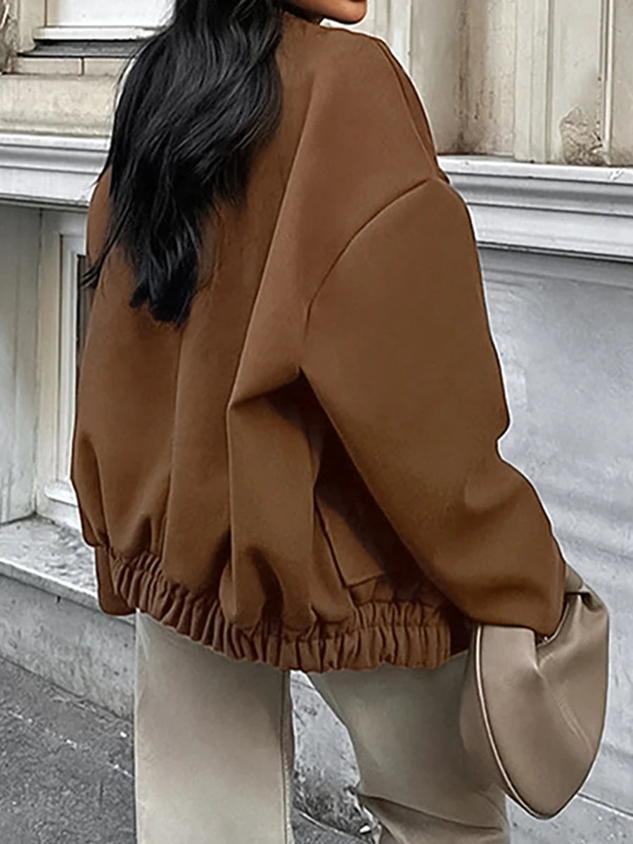 Vintage Single Breasted Brown Jackets