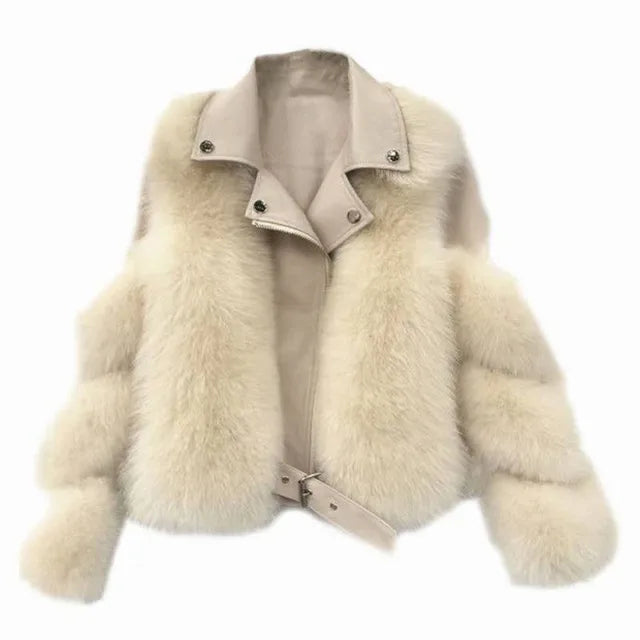 Elegant Fur Style Warm Winter Coat For Women